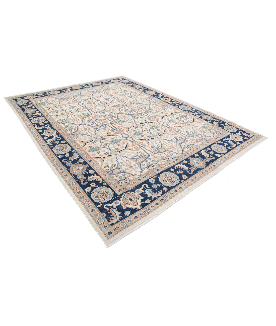 Ziegler 8'11'' X 11'5'' Hand-Knotted Wool Rug 8'11'' x 11'5'' (268 X 343) / Ivory / Blue