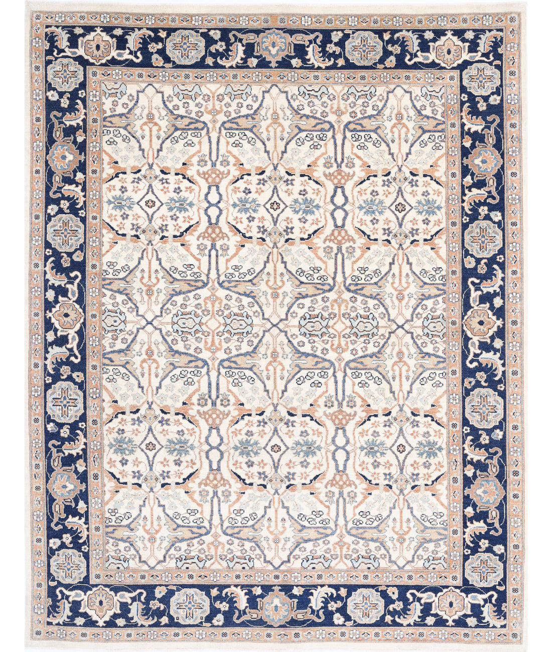 Ziegler 8'11'' X 11'5'' Hand-Knotted Wool Rug 8'11'' x 11'5'' (268 X 343) / Ivory / Blue