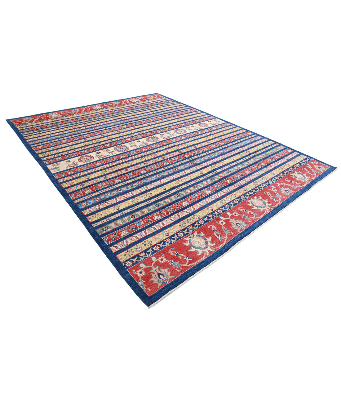 Khurjeen 9'0'' X 11'7'' Hand-Knotted Wool Rug 9'0'' x 11'7'' (270 X 348) / Blue / Red