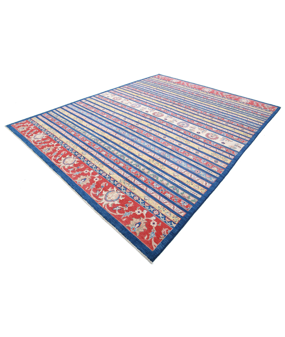 Khurjeen 9'0'' X 11'7'' Hand-Knotted Wool Rug 9'0'' x 11'7'' (270 X 348) / Blue / Red