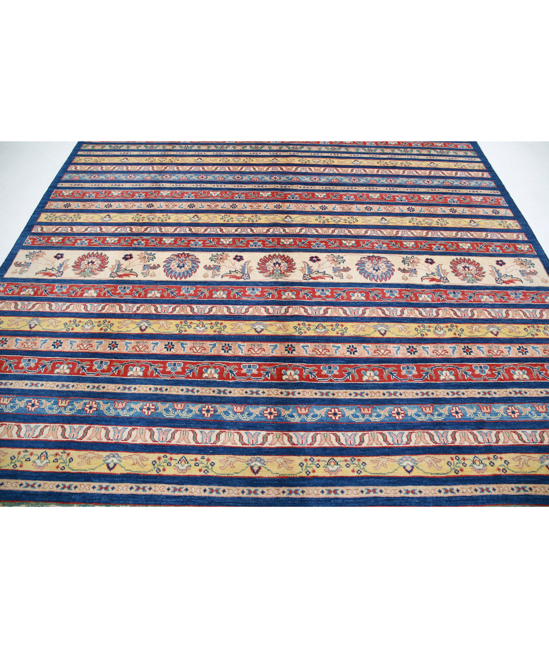 Khurjeen 9'0'' X 11'7'' Hand-Knotted Wool Rug 9'0'' x 11'7'' (270 X 348) / Blue / Red