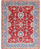 Ziegler 5'0'' X 6'3'' Hand-Knotted Wool Rug 5'0'' x 6'3'' (150 X 188) / Red / Blue