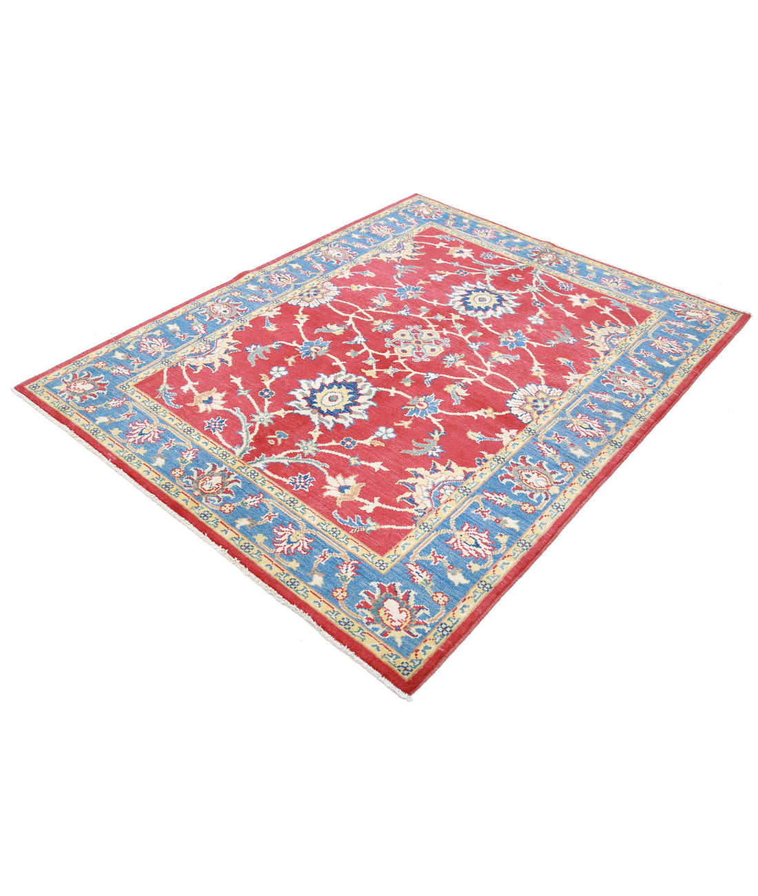 Ziegler 5'0'' X 6'5'' Hand-Knotted Wool Rug 5'0'' x 6'5'' (150 X 193) / Red / Blue