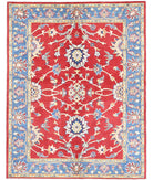 Ziegler 5'0'' X 6'5'' Hand-Knotted Wool Rug 5'0'' x 6'5'' (150 X 193) / Red / Blue