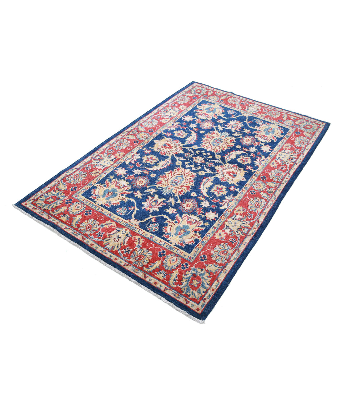 Ziegler 3'10'' X 6'1'' Hand-Knotted Wool Rug 3'10'' x 6'1'' (115 X 183) / Blue / Red