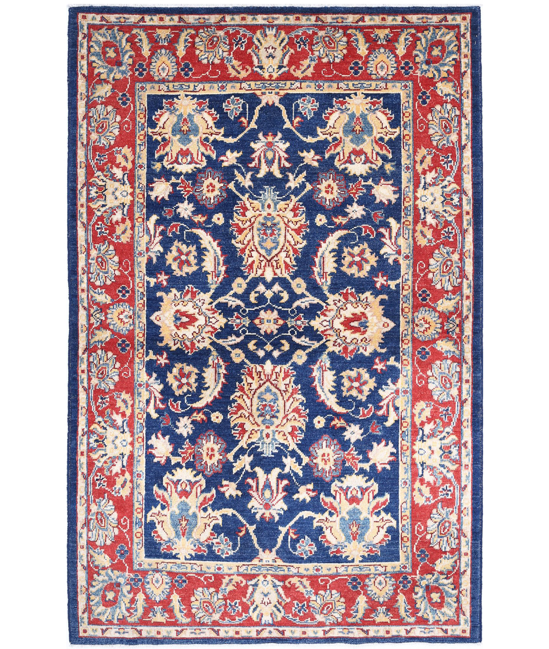 Ziegler 3'10'' X 6'1'' Hand-Knotted Wool Rug 3'10'' x 6'1'' (115 X 183) / Blue / Red