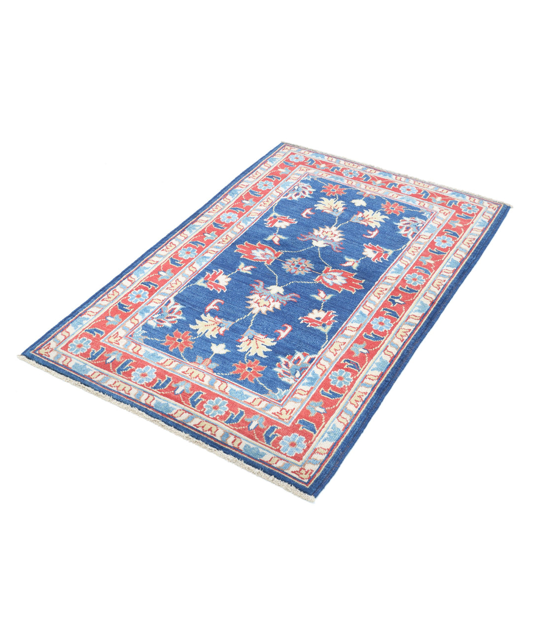 Ziegler 3'1'' X 4'9'' Hand-Knotted Wool Rug 3'1'' x 4'9'' (93 X 143) / Blue / Red