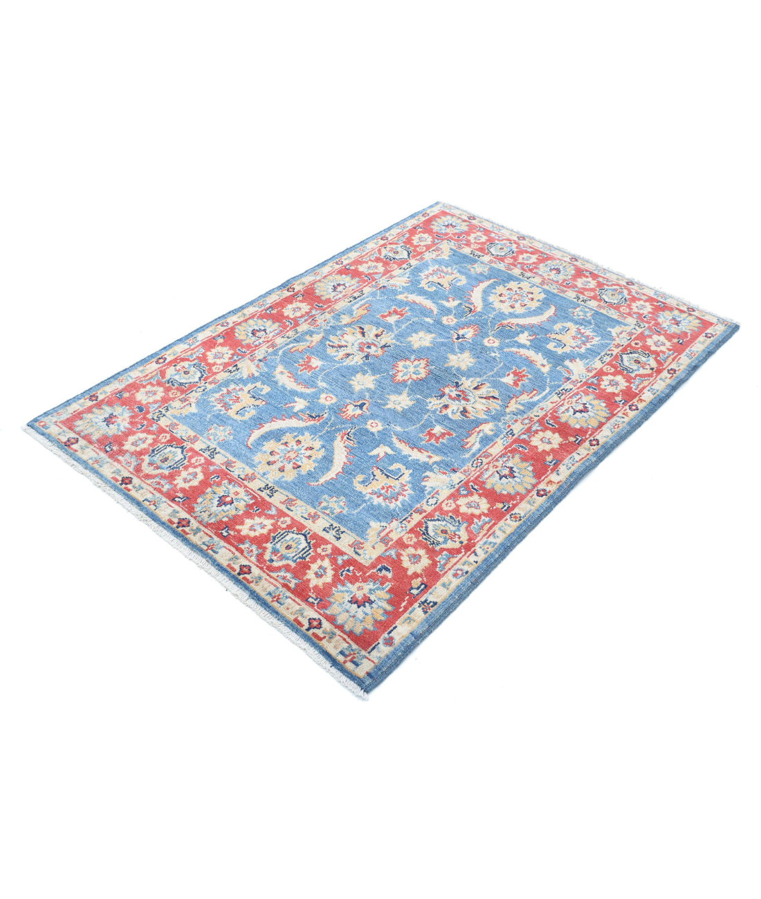 Ziegler 3'4'' X 4'10'' Hand-Knotted Wool Rug 3'4'' x 4'10'' (100 X 145) / Blue / Red