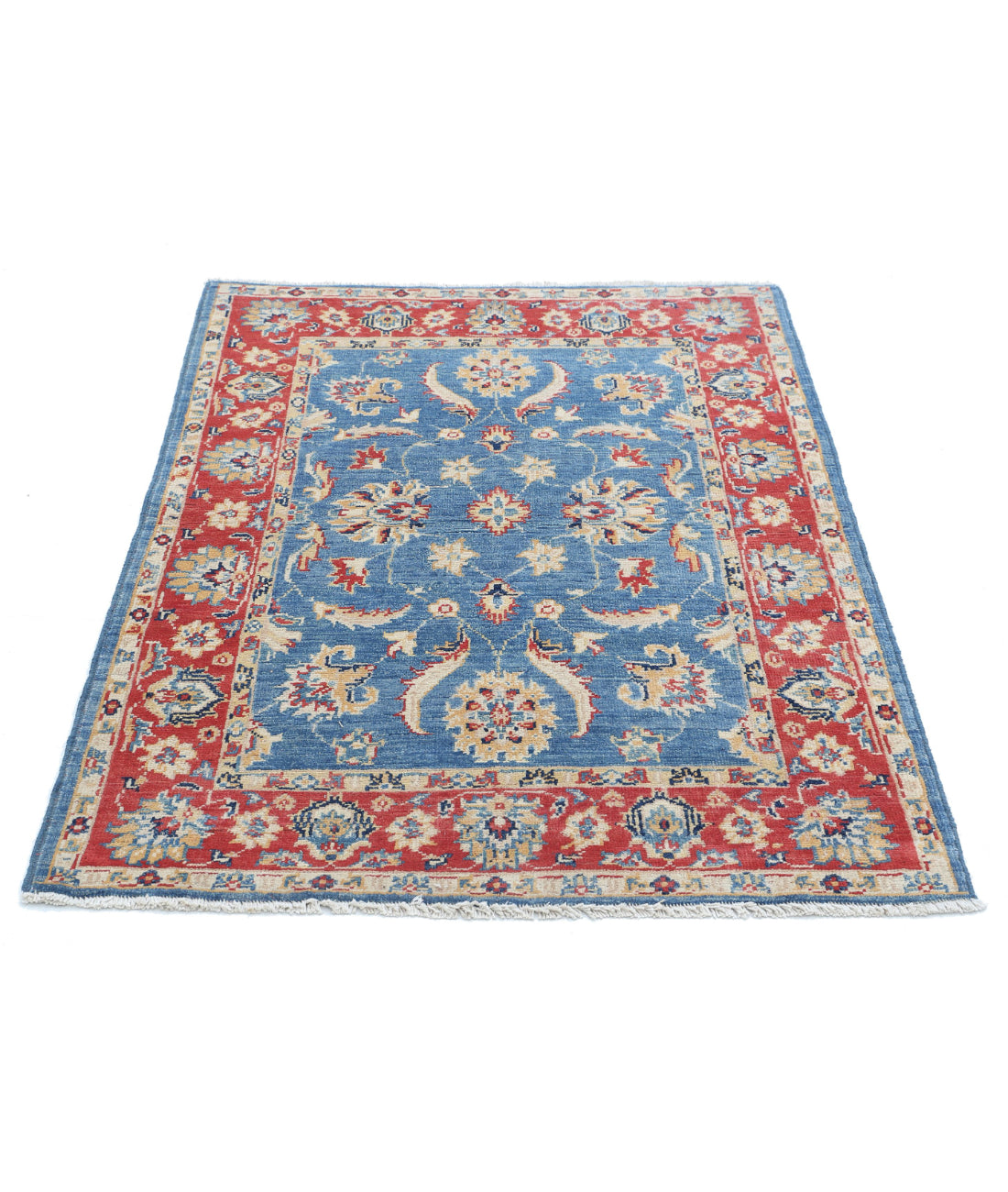 Ziegler 3'4'' X 4'10'' Hand-Knotted Wool Rug 3'4'' x 4'10'' (100 X 145) / Blue / Red