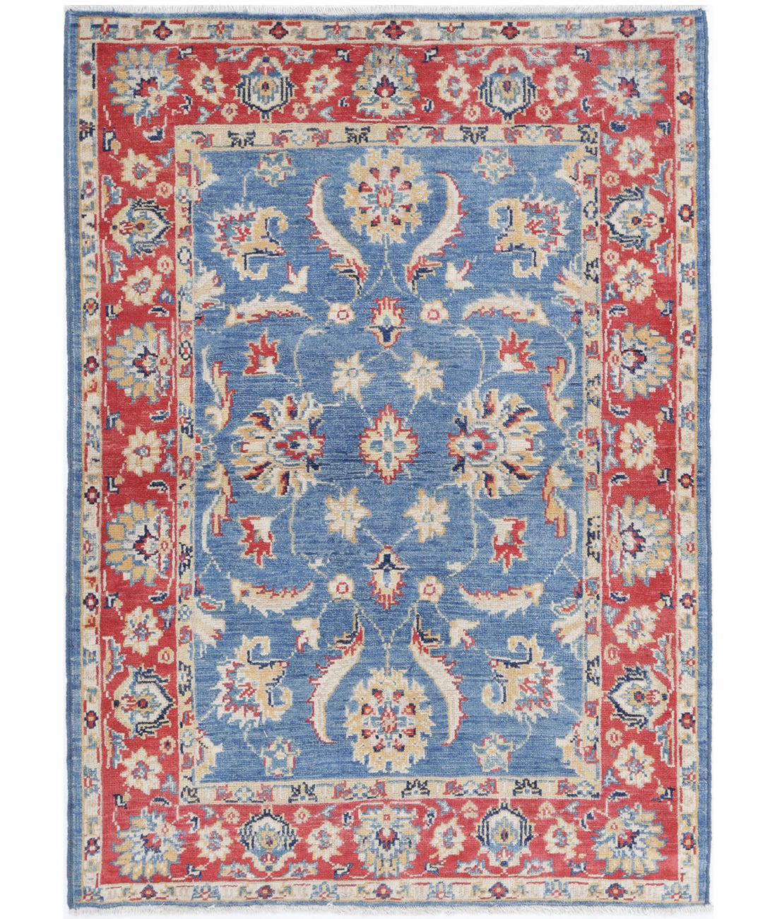 Ziegler 3'4'' X 4'10'' Hand-Knotted Wool Rug 3'4'' x 4'10'' (100 X 145) / Blue / Red