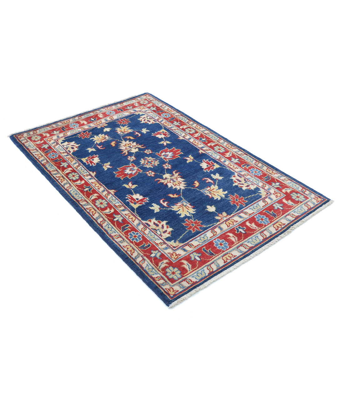 Ziegler 3'4'' X 4'11'' Hand-Knotted Wool Rug 3'4'' x 4'11'' (100 X 148) / Blue / Red