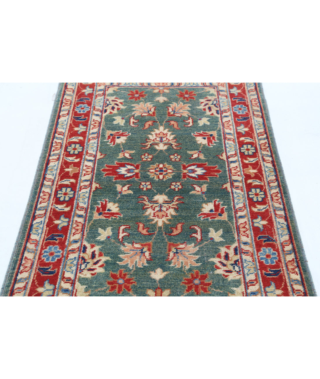 Ziegler 2'11'' X 5'0'' Hand-Knotted Wool Rug 2'11'' x 5'0'' (88 X 150) / Green / Red