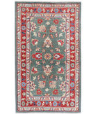 Ziegler 2'11'' X 5'0'' Hand-Knotted Wool Rug 2'11'' x 5'0'' (88 X 150) / Green / Red