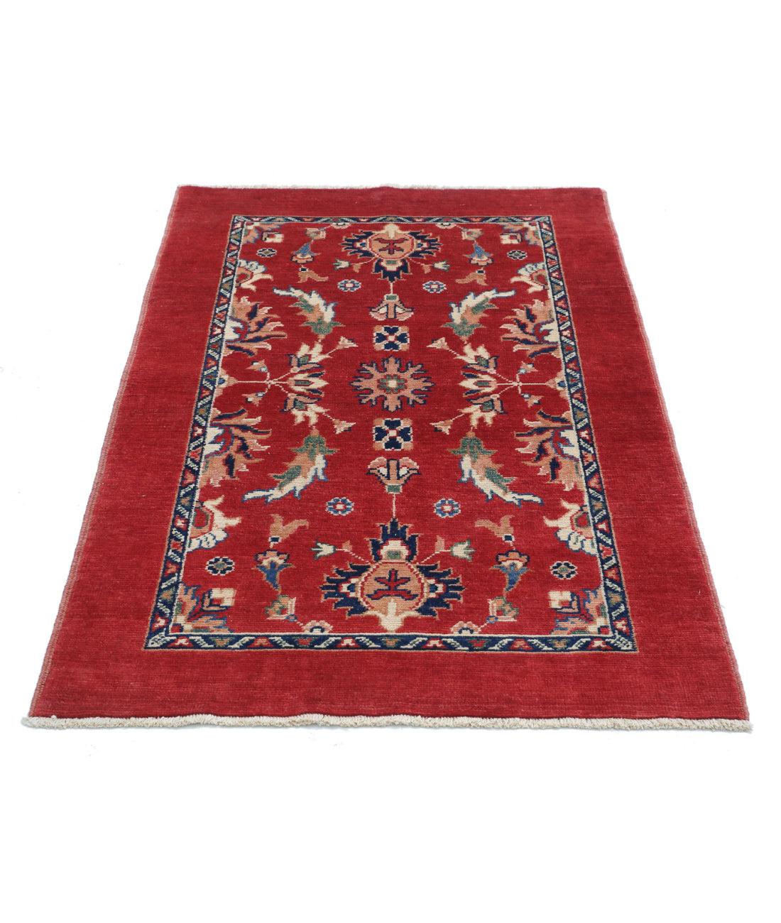 Ziegler 3'2'' X 4'8'' Hand-Knotted Wool Rug 3'2'' x 4'8'' (95 X 140) / Red / Blue