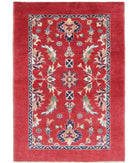 Ziegler 3'2'' X 4'8'' Hand-Knotted Wool Rug 3'2'' x 4'8'' (95 X 140) / Red / Blue