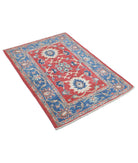 Ziegler 3'1'' X 4'2'' Hand-Knotted Wool Rug 3'1'' x 4'2'' (93 X 125) / Red / Blue