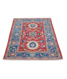 Ziegler 3'1'' X 4'2'' Hand-Knotted Wool Rug 3'1'' x 4'2'' (93 X 125) / Red / Blue