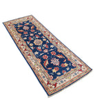 Ziegler 2'5'' X 6'6'' Hand-Knotted Wool Rug 2'5'' x 6'6'' (73 X 195) / Blue / Ivory