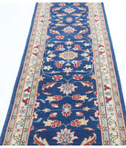 Ziegler 2'5'' X 9'5'' Hand-Knotted Wool Rug 2'5'' x 9'5'' (73 X 283) / Blue / Ivory