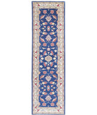 Ziegler 2'5'' X 9'5'' Hand-Knotted Wool Rug 2'5'' x 9'5'' (73 X 283) / Blue / Ivory