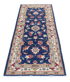 Ziegler 2'6'' X 6'5'' Hand-Knotted Wool Rug 2'6'' x 6'5'' (75 X 193) / Blue / Ivory