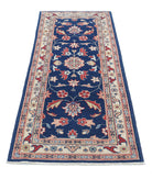 Ziegler 2'5'' X 6'3'' Hand-Knotted Wool Rug 2'5'' x 6'3'' (73 X 188) / Blue / Ivory