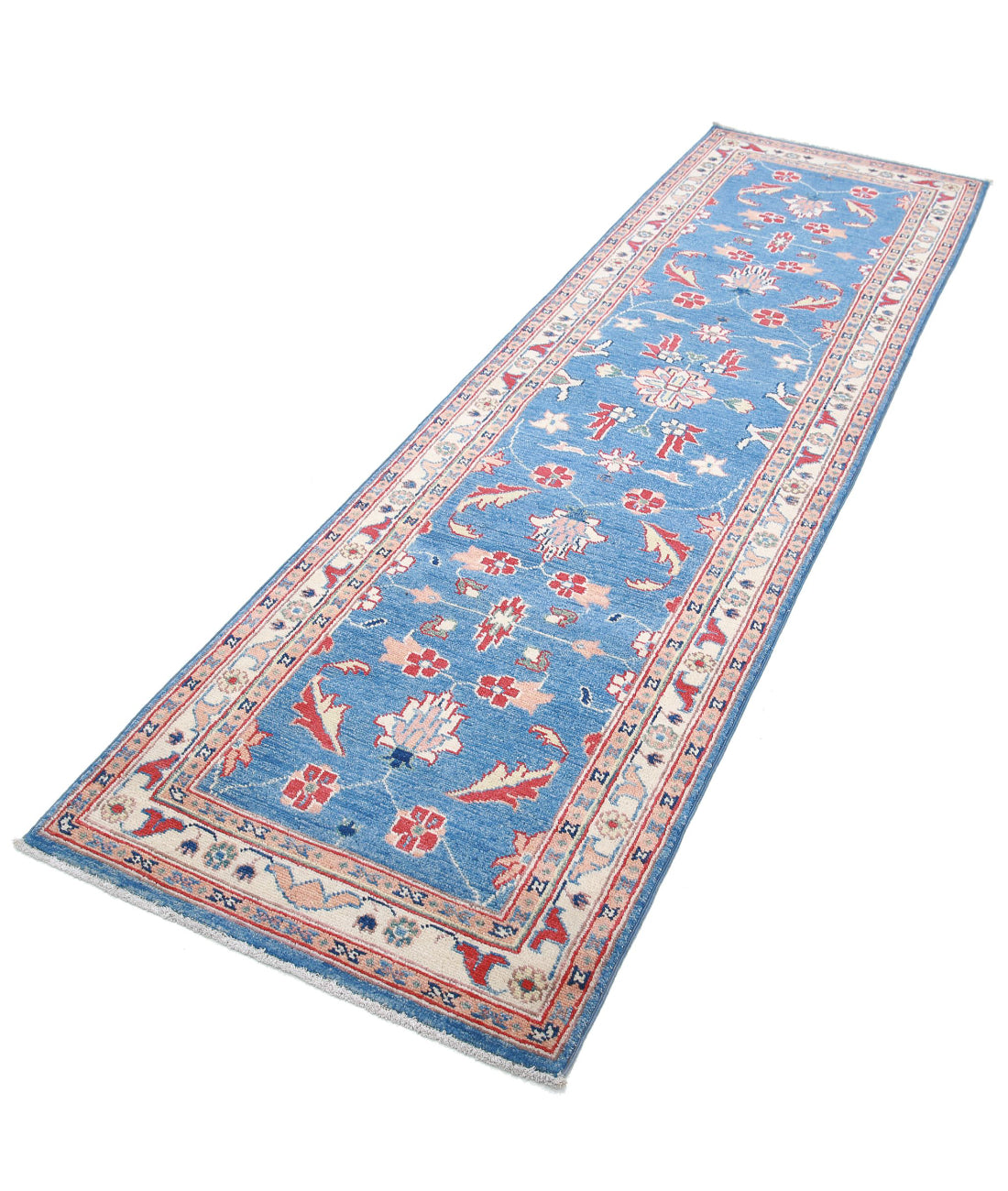 Ziegler 2'7'' X 9'6'' Hand-Knotted Wool Rug 2'7'' x 9'6'' (78 X 285) / Blue / Ivory