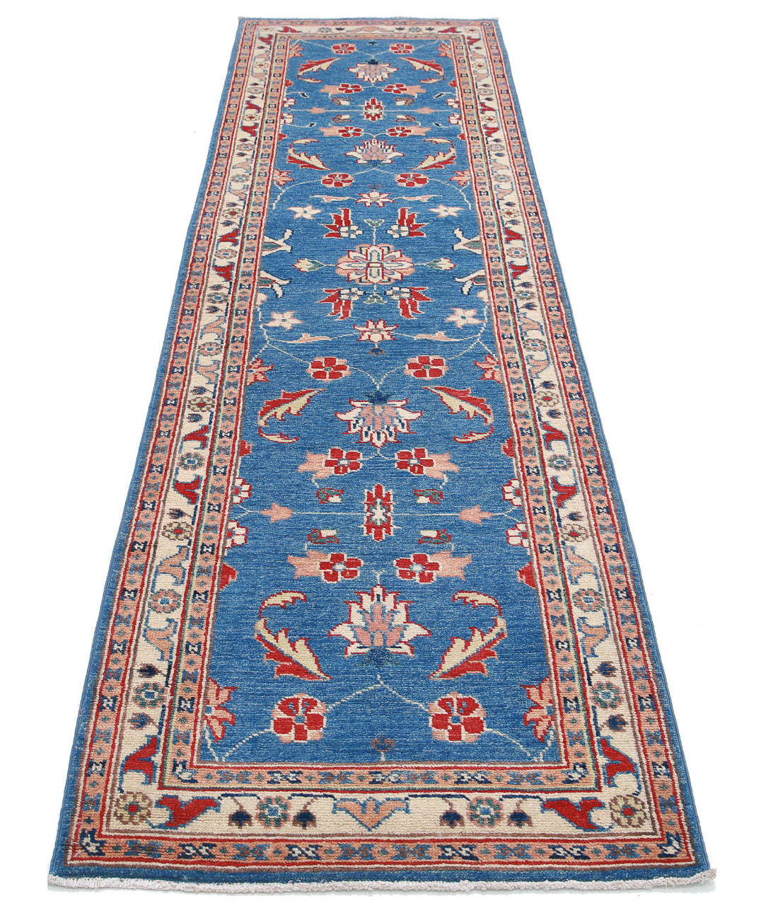 Ziegler 2'7'' X 9'6'' Hand-Knotted Wool Rug 2'7'' x 9'6'' (78 X 285) / Blue / Ivory