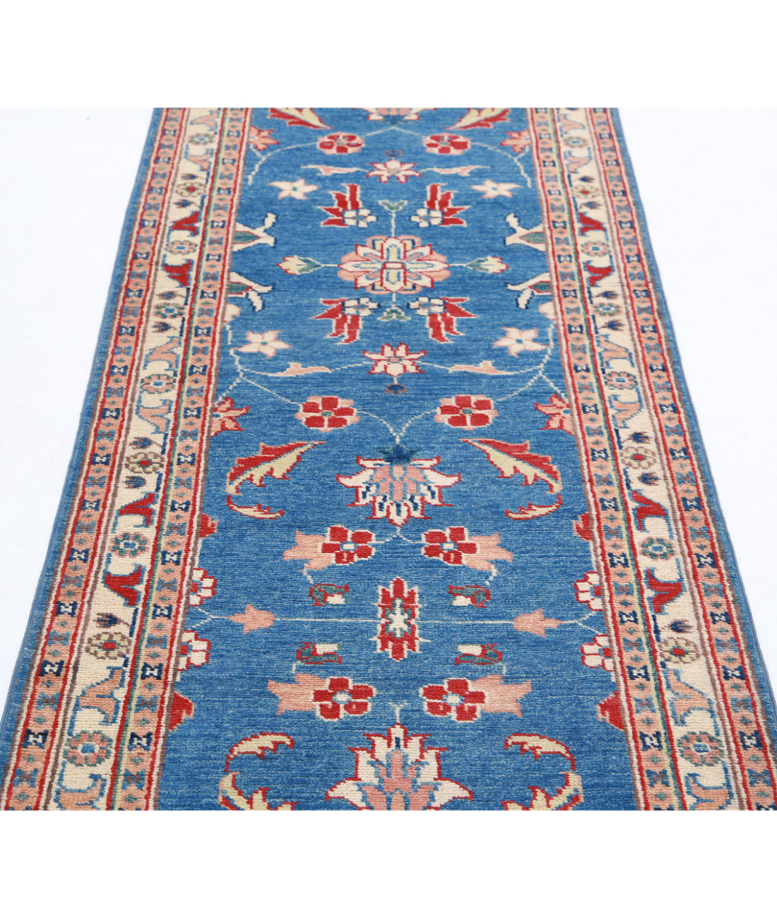 Ziegler 2'7'' X 9'6'' Hand-Knotted Wool Rug 2'7'' x 9'6'' (78 X 285) / Blue / Ivory