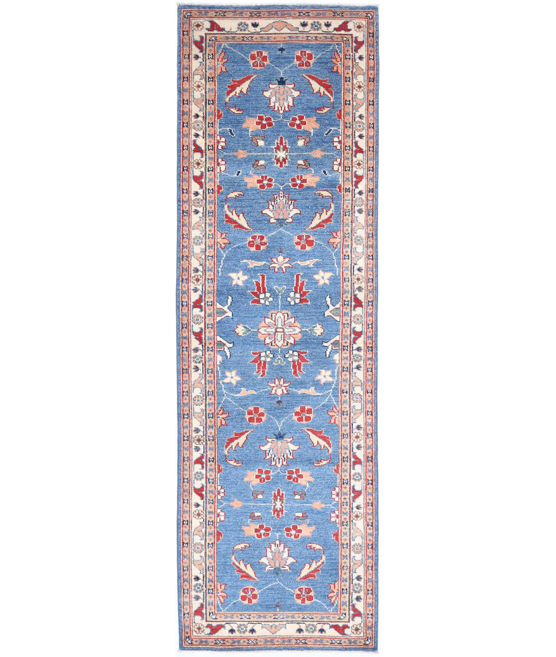 Ziegler 2'7'' X 9'6'' Hand-Knotted Wool Rug 2'7'' x 9'6'' (78 X 285) / Blue / Ivory