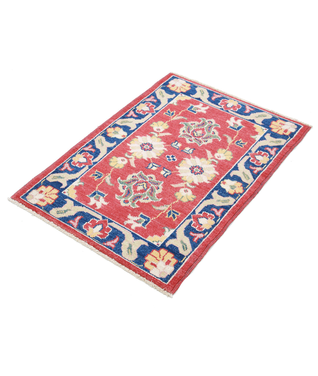 Ziegler 2'6'' X 3'7'' Hand-Knotted Wool Rug 2'6'' x 3'7'' (75 X 108) / Red / Blue