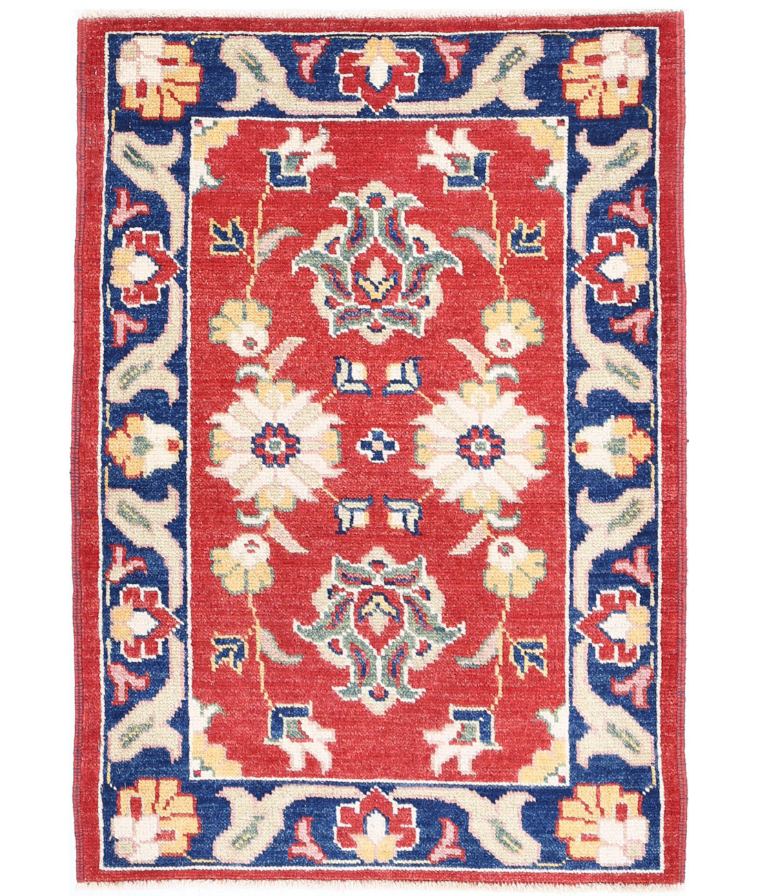 Ziegler 2'6'' X 3'7'' Hand-Knotted Wool Rug 2'6'' x 3'7'' (75 X 108) / Red / Blue