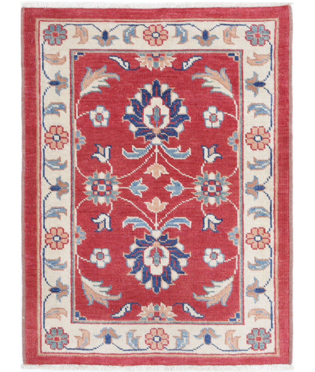 Ziegler 2'7'' X 3'6'' Hand-Knotted Wool Rug 2'7'' x 3'6'' (78 X 105) / Red / Ivory