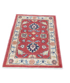 Ziegler 2'4'' X 3'5'' Hand-Knotted Wool Rug 2'4'' x 3'5'' (70 X 103) / Red / Ivory