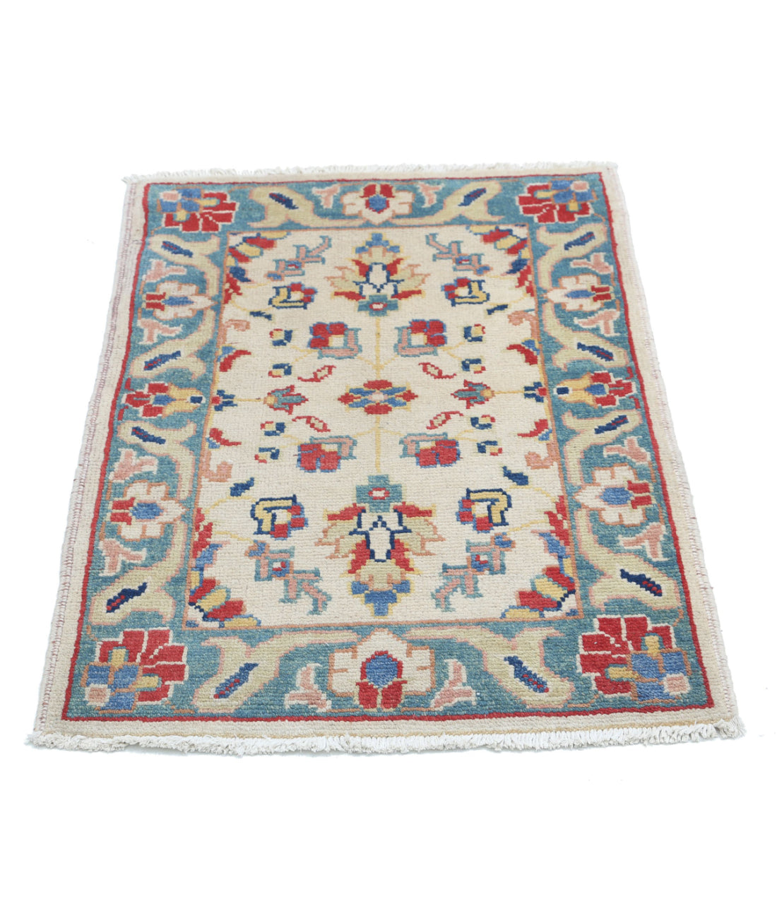 Ziegler 2'0'' X 2'11'' Hand-Knotted Wool Rug 2'0'' x 2'11'' (60 X 88) / Ivory / Green