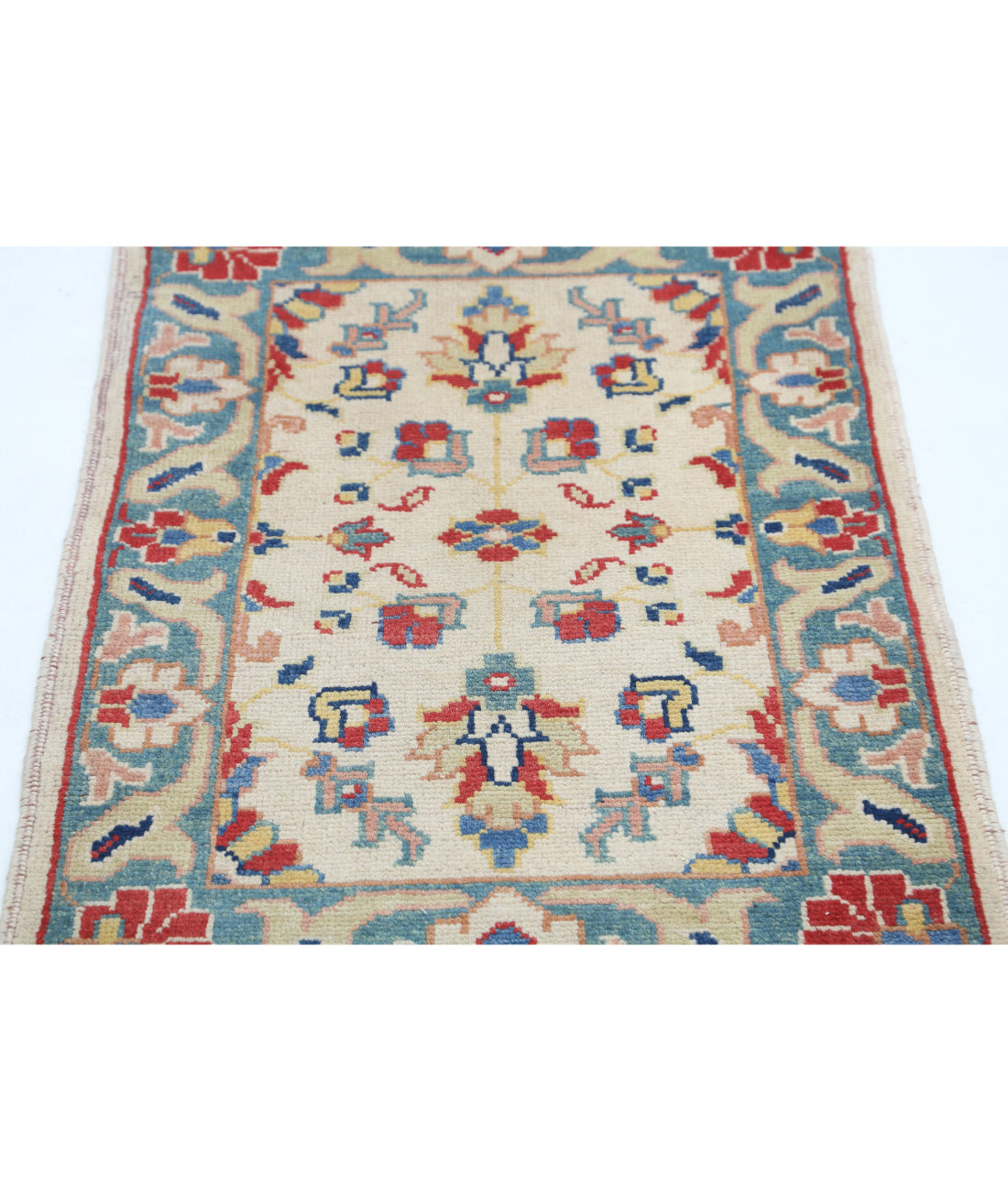 Ziegler 2'0'' X 2'11'' Hand-Knotted Wool Rug 2'0'' x 2'11'' (60 X 88) / Ivory / Green