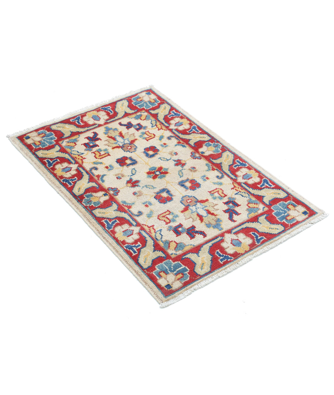 Ziegler 2'0'' X 2'11'' Hand-Knotted Wool Rug 2'0'' x 2'11'' (60 X 88) / Ivory / Red