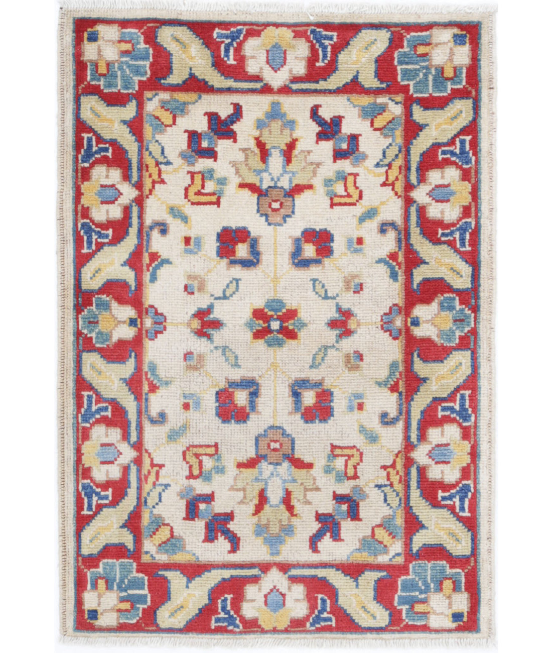 Ziegler 2'0'' X 2'11'' Hand-Knotted Wool Rug 2'0'' x 2'11'' (60 X 88) / Ivory / Red