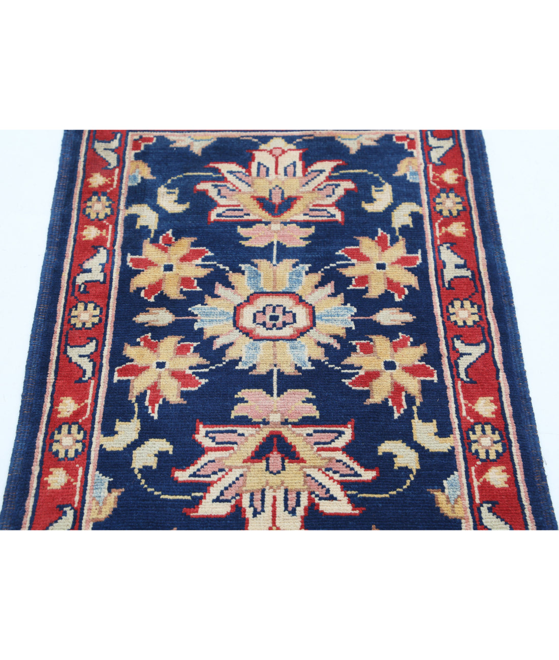 Ziegler 2'0'' X 2'11'' Hand-Knotted Wool Rug 2'0'' x 2'11'' (60 X 88) / Blue / Red