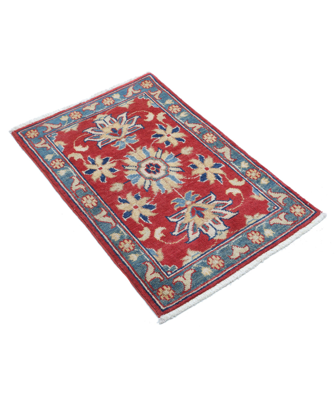 Ziegler 1'10'' X 2'10'' Hand-Knotted Wool Rug 1'10'' x 2'10'' (55 X 85) / Red / Blue