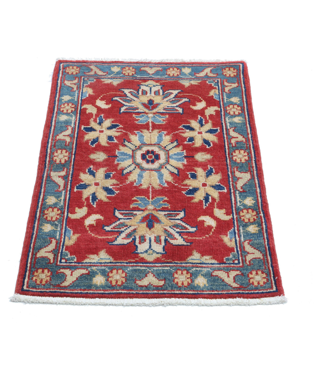 Ziegler 1'10'' X 2'10'' Hand-Knotted Wool Rug 1'10'' x 2'10'' (55 X 85) / Red / Blue