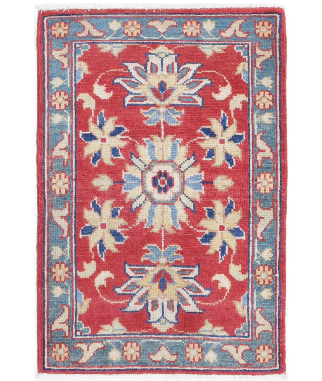 Ziegler 1'10'' X 2'10'' Hand-Knotted Wool Rug 1'10'' x 2'10'' (55 X 85) / Red / Blue