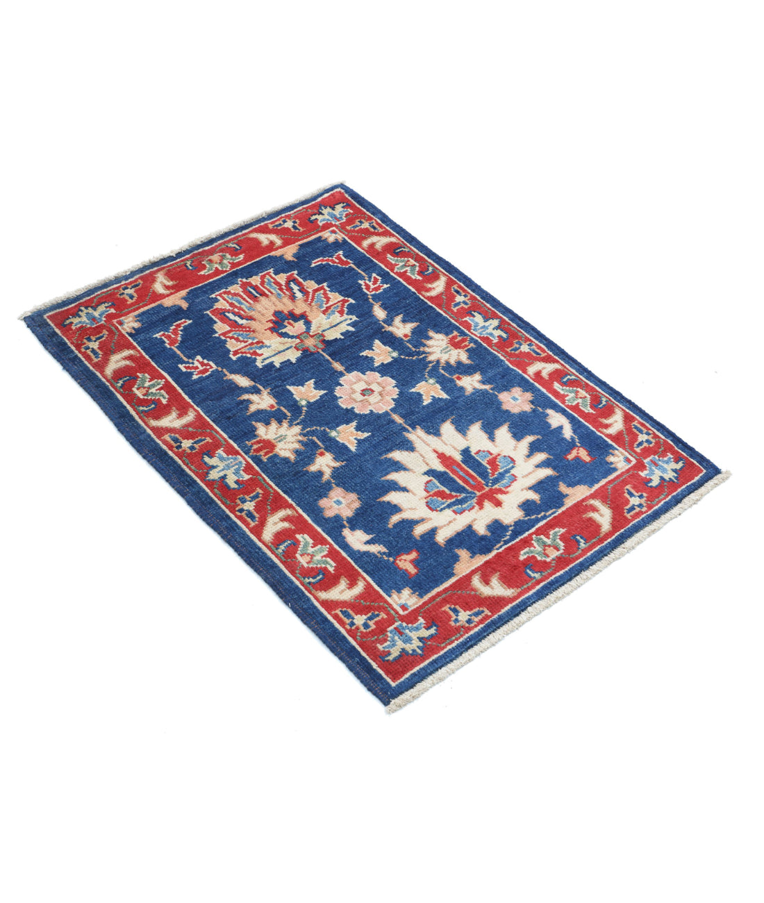 Ziegler 2'1'' X 2'11'' Hand-Knotted Wool Rug 2'1'' x 2'11'' (63 X 88) / Blue / Red