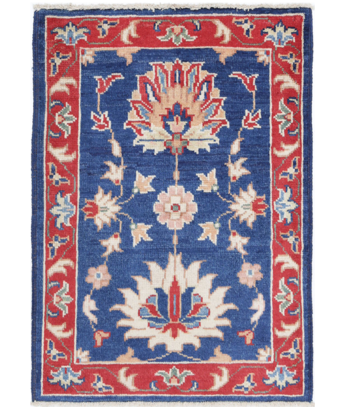 Ziegler 2'1'' X 2'11'' Hand-Knotted Wool Rug 2'1'' x 2'11'' (63 X 88) / Blue / Red