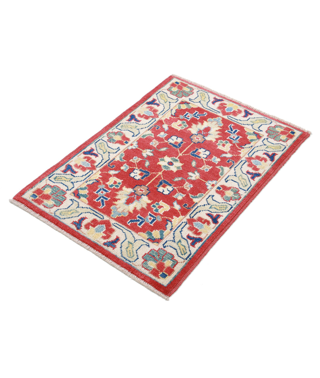 Ziegler 2'1'' X 3'0'' Hand-Knotted Wool Rug 2'1'' x 3'0'' (63 X 90) / Red / Ivory