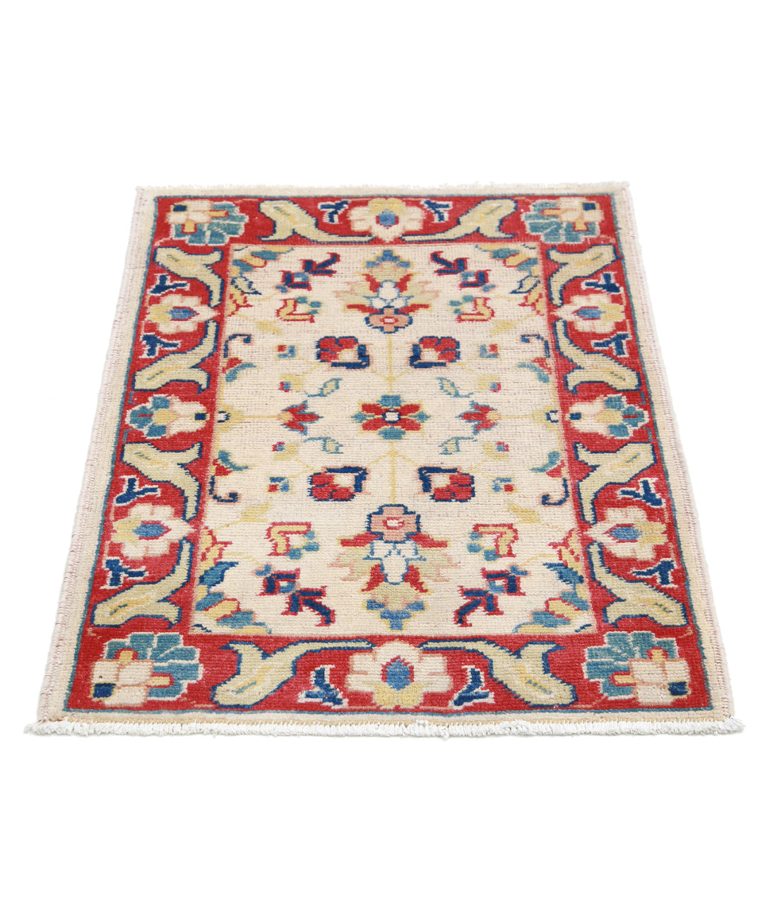 Ziegler 2'0'' X 2'9'' Hand-Knotted Wool Rug 2'0'' x 2'9'' (60 X 83) / Ivory / Red