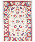 Ziegler 2'0'' X 2'9'' Hand-Knotted Wool Rug 2'0'' x 2'9'' (60 X 83) / Ivory / Red