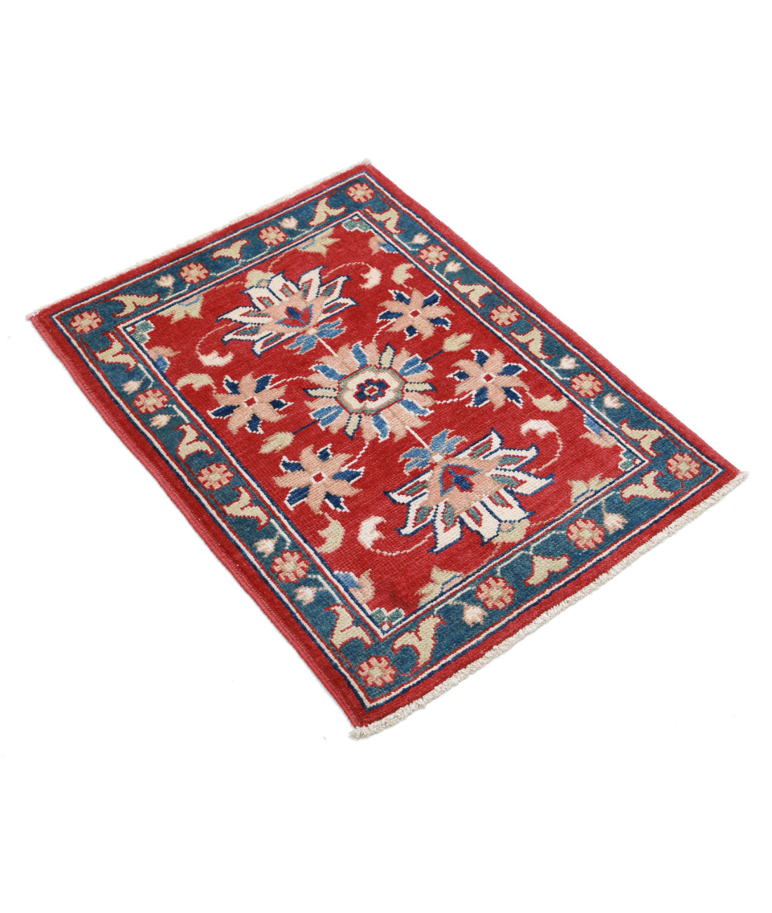 Ziegler 2'2'' X 2'11'' Hand-Knotted Wool Rug 2'2'' x 2'11'' (65 X 88) / Red / Blue