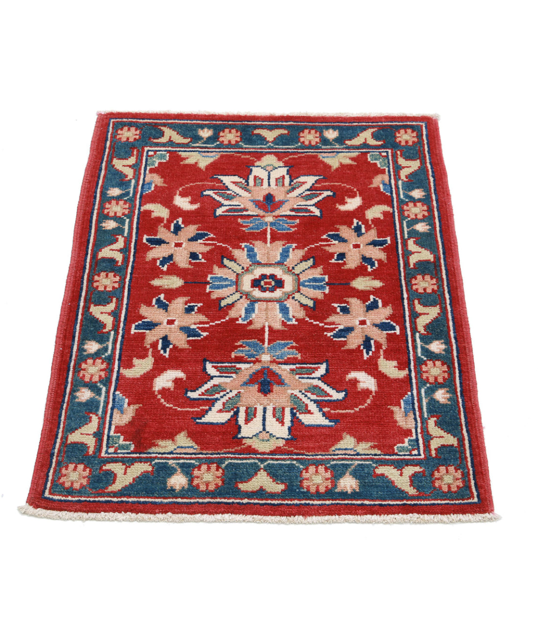 Ziegler 2'2'' X 2'11'' Hand-Knotted Wool Rug 2'2'' x 2'11'' (65 X 88) / Red / Blue