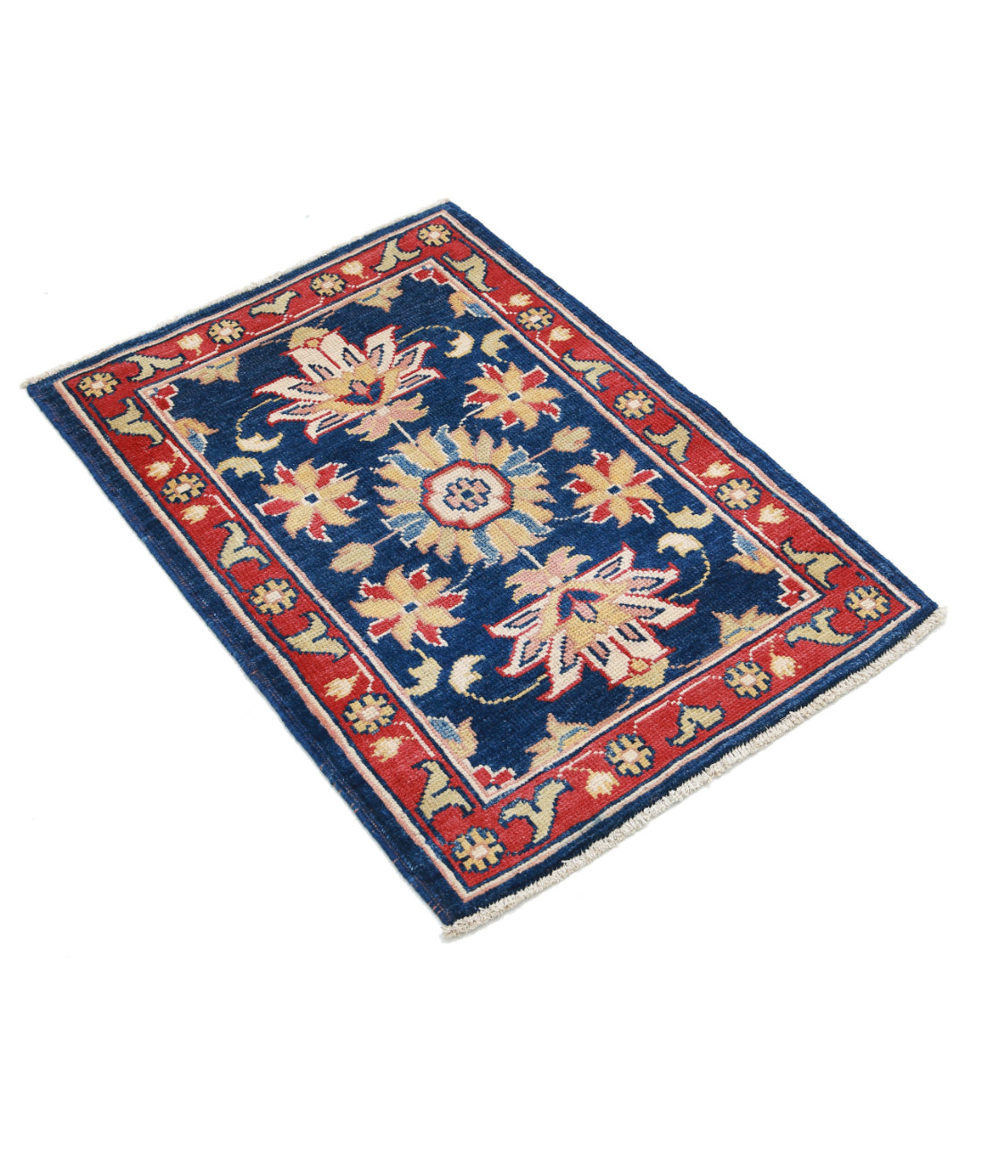 Ziegler 2'1'' X 2'10'' Hand-Knotted Wool Rug 2'1'' x 2'10'' (63 X 85) / Blue / Red